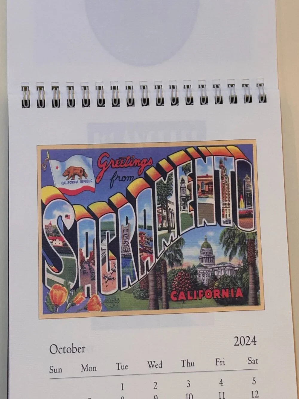 California-Themed Art Desk Calendar 2024